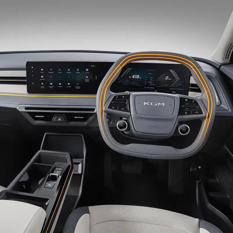 kgm musso ev interior heated steering wheel