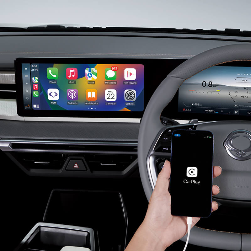 ssangyong kgm torres apple carplay android auto